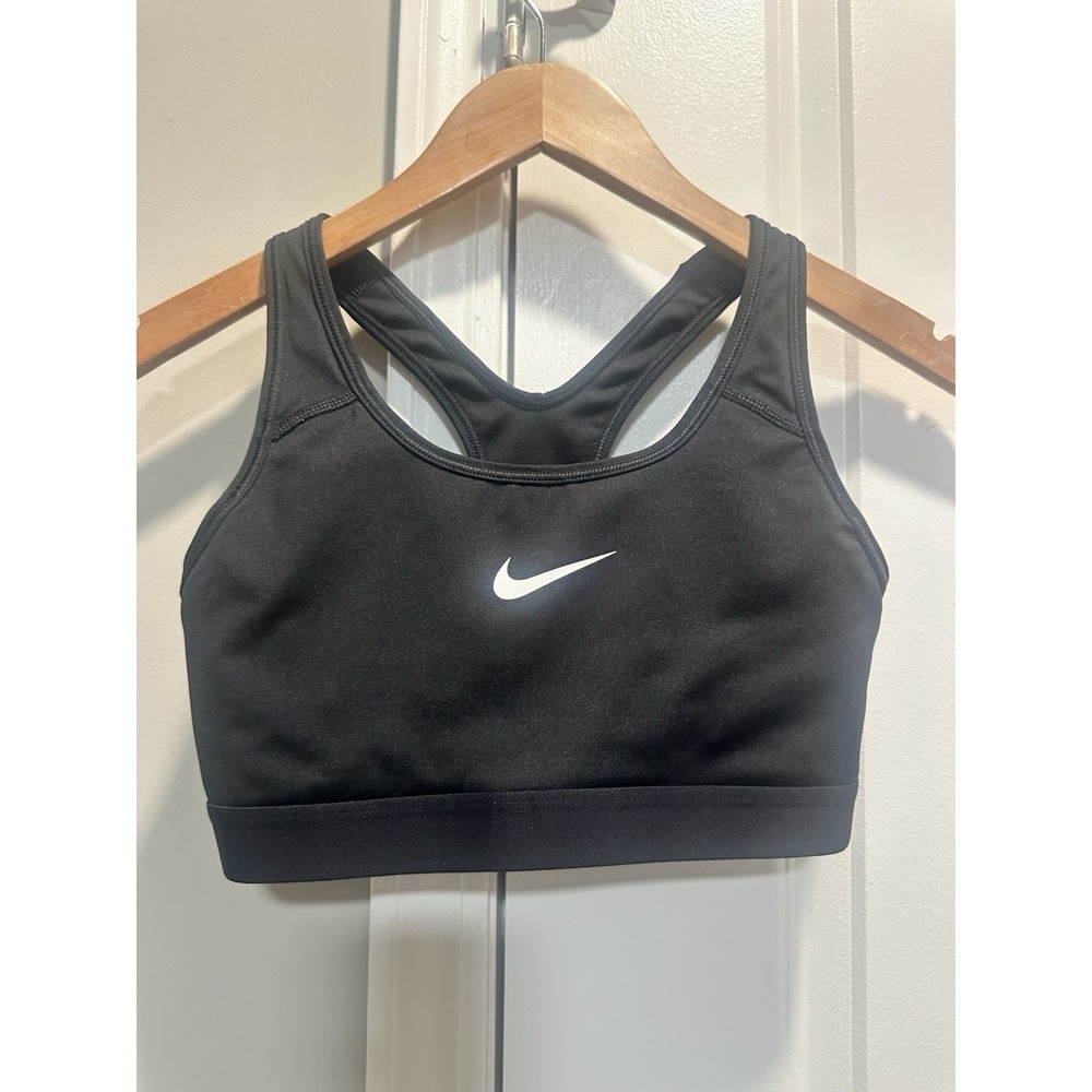 Nike Black Sports Bra with White Swoosh
